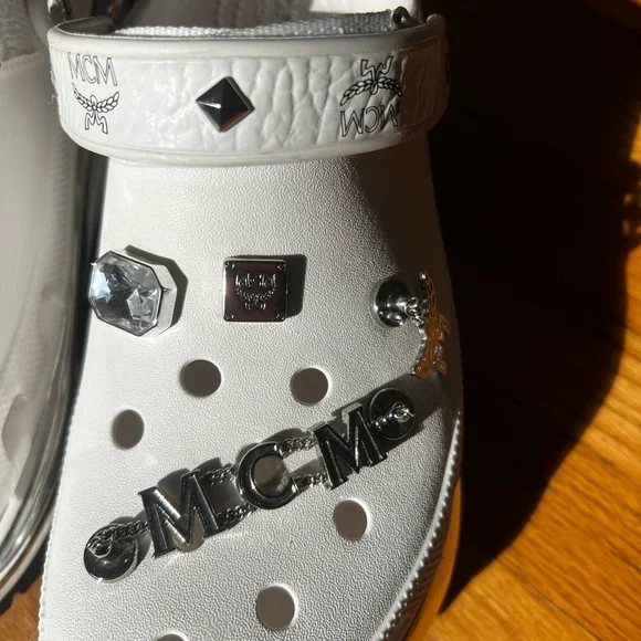 MCM White and Silver Sandals with Star Accents - Picture 8 of 10